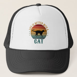 A VIDA É MELHOR COM UM GATO BONÉ DE CAMINHONEIRO