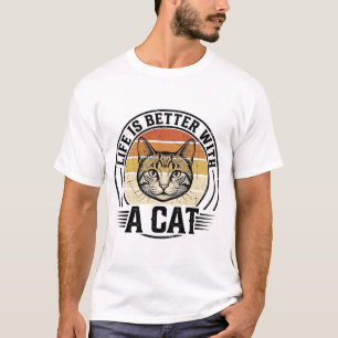 A Vida É Melhor Com Um Gato Camisa Vintage De Gato