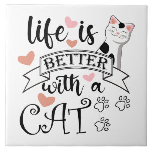 A vida é melhor com um slogan de citação do Cat