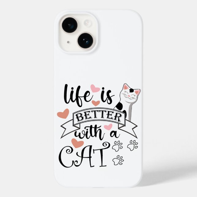 A vida é melhor com um slogan de citação do Cat (Verso)