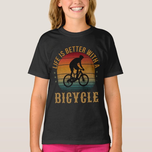 A VIDA É MELHOR COM UMA BICICLETA Camiseta (Frente)