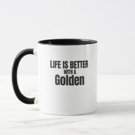A Vida é Melhor Com Uma Caneca de Café Dourada