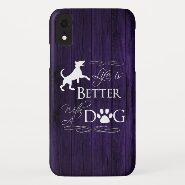 A vida é melhor com uma capas de iphone de cão - R (Verso)