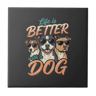 A Vida é Melhor Com Vetor de Cachorro
