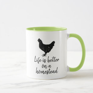 A vida é melhor em uma caneca de café vintage de p