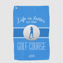 A Vida é Melhor Jogadora de Golfe Monogramada Azul