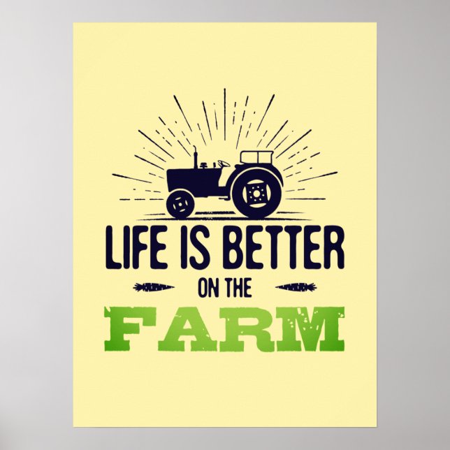 A vida é melhor na Poster da Fazenda (Frente)