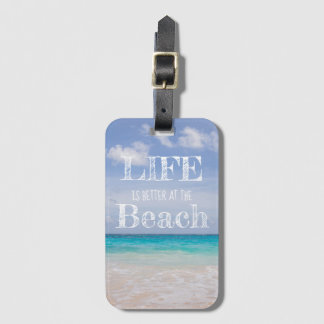 A Vida é Melhor na Praia Etiqueta de Bagagem