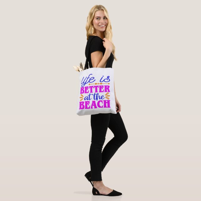 A vida é melhor na praia Tote Bag (No(a) Modelo)