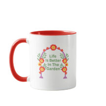 A Vida É Melhor No Jardim Caneca de Café