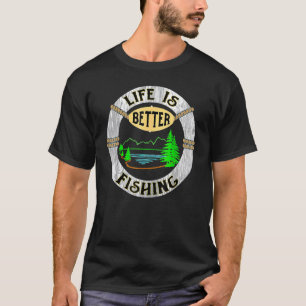 A Vida É Melhor No Lago Camiseta Divertida De Camp