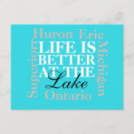 A vida é melhor no lago do cartão postal