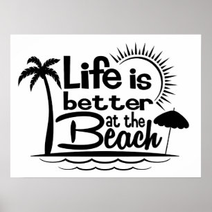 A vida é melhor no poster da casa de praia
