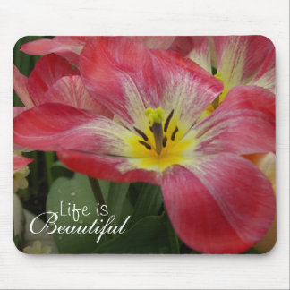 A vida é Mousepad floral bonito