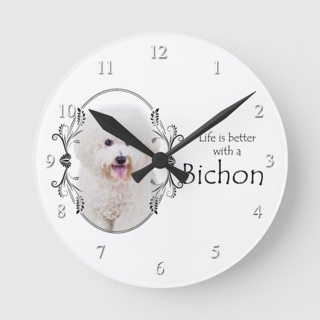 A vida é o melhor relógio de parede de Bichon (Frente)