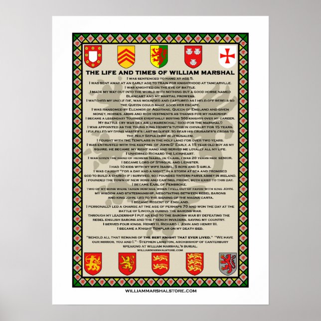 A vida e o tempo de William Marshal Poster (Frente)