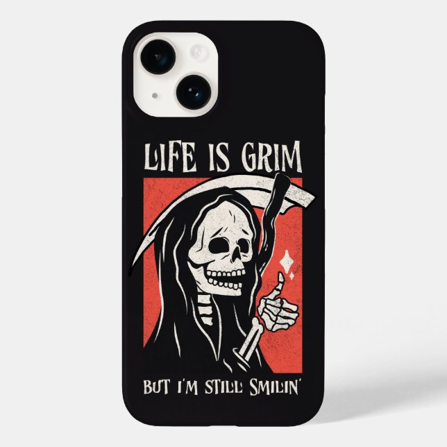 A Vida É Um Grim Funny Grim Reaper Engraçado Sarcá (Verso)
