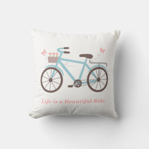 A Vida é uma Bicicleta de Passeio Bonito Almofada