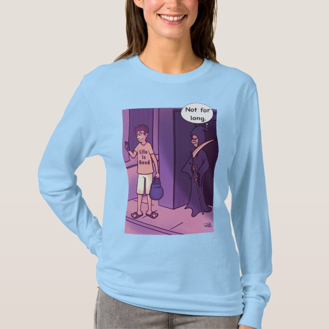 A vida é uma boa camiseta de mangas (Frente)