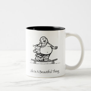 A vida é uma caneca de café bonita de Buddha da