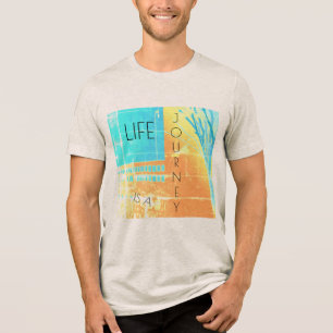 "A vida é uma jornada" Dourado Design Amarelo Aqua