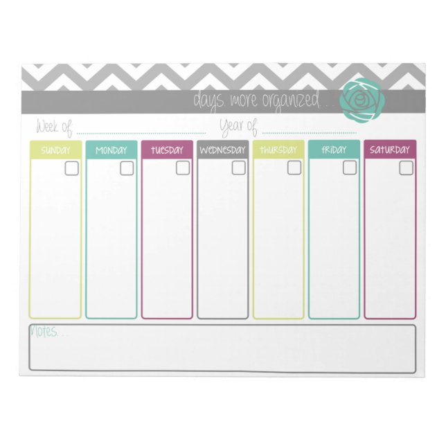 A vida. Mais organizado. Bloco de Notas de Calendá (Frente)