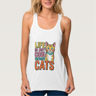 A vida não é legal sem gatos Camiseta de gato vint