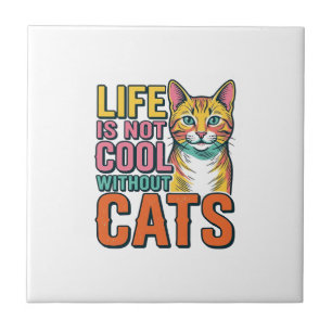 A Vida Não é Legal Sem Gatos Camiseta de Gato Vint