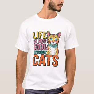 A Vida Não é Legal Sem Gatos Camiseta Vintage de G