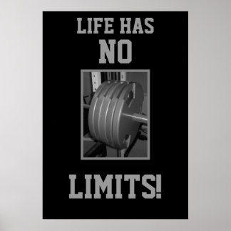 A VIDA NÃO TEM LIMITES! Poster de exercício de lev
