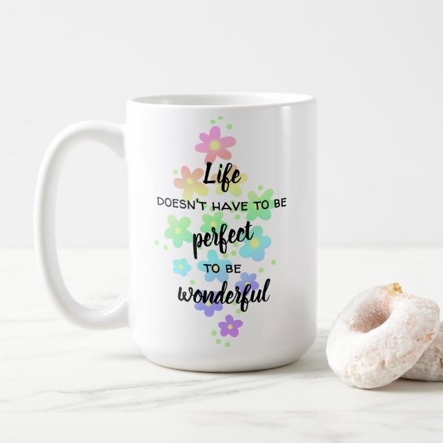 A Vida Não Tem que Ser Caneca de Café Arco-Íris Pe (Com Donut)