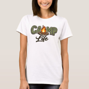 A Vida no Acampamento é Certa – Camiseta Feminina