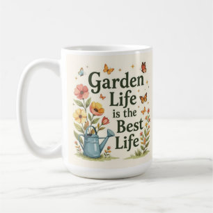 A vida no jardim é a melhor vida Caneca de café bo