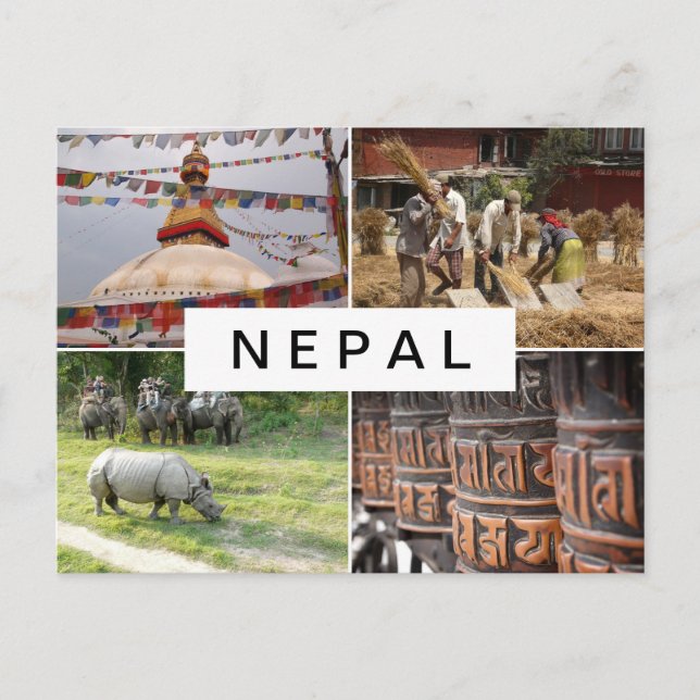 A vida no Nepal — cartão postal (Frente)