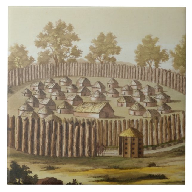 A vila de um tribo nativo em Florida, grava (Frente)