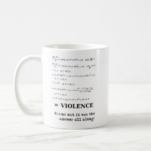 A violência é o humor engraçado da caneca da