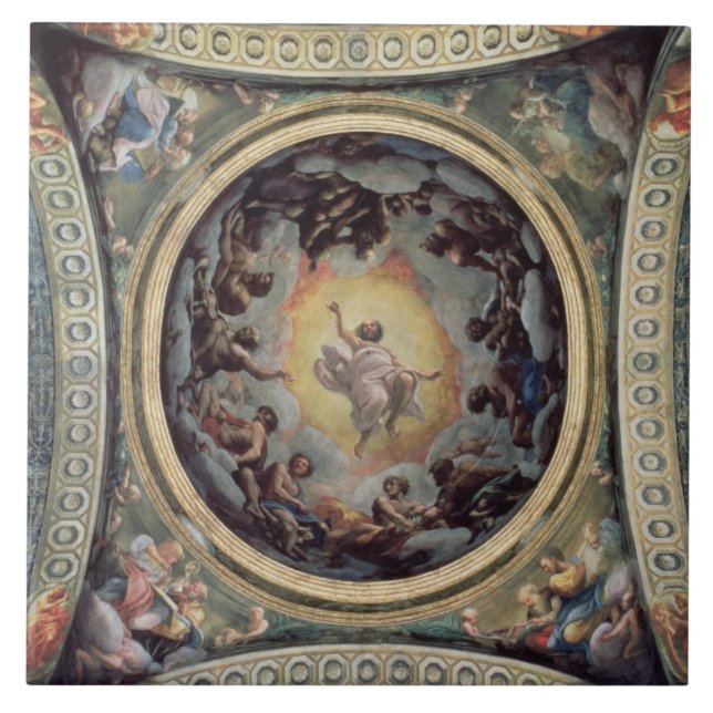 A visão de St John em Patmos, 1520-23 (fresco) (Frente)