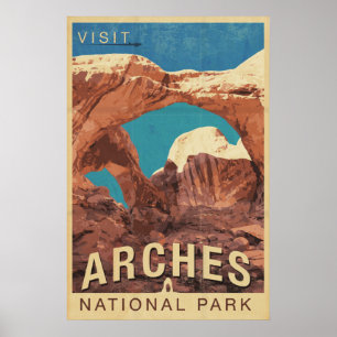 A visita arqueia o poster das viagens vintage do