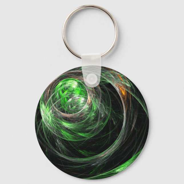 À volta da Chaveiro de Arte Abstrato Verde Mundial (Frente)