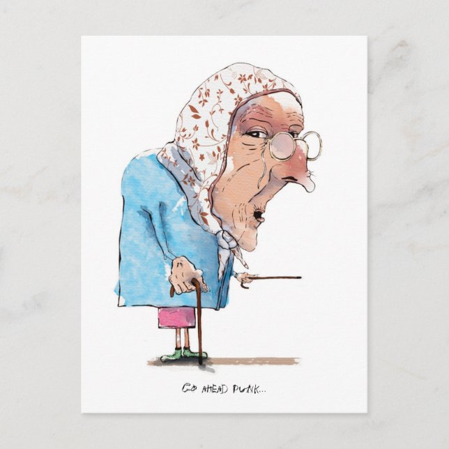 A vovó fica com cartão postal. (Frente)