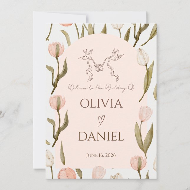 A wedding invitation with a dreamy, romantic touch (Frente)