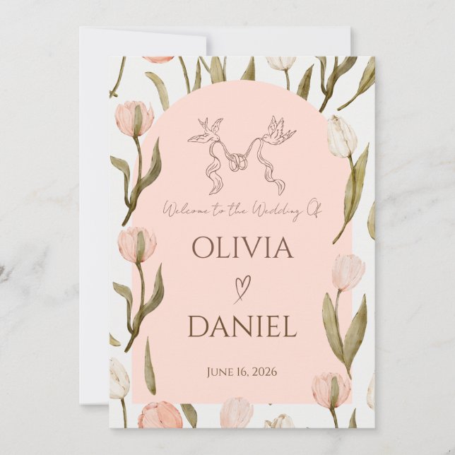 A wedding invitation with a dreamy, romantic touch (Frente)