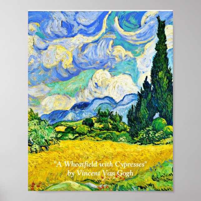 "A WHEATFIELD", POR VINCENT VAN GOGH POSTER (Frente)