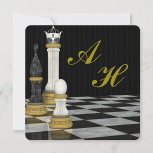 A xadrez inspirou o convite Monogrammed