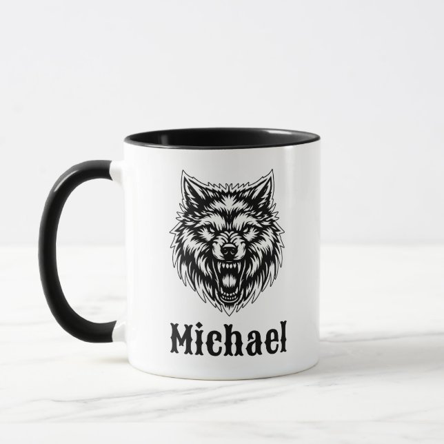 A Xícara de Café Personalizada do Lobo (Esquerda)