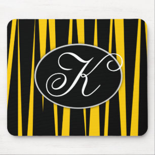 A zebra amarela listra Mousepads Monogrammed