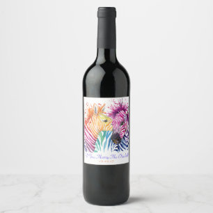 A zebra do arco-íris casa-me etiqueta do vinho