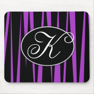 A zebra roxa listra Mousepads Monogrammed