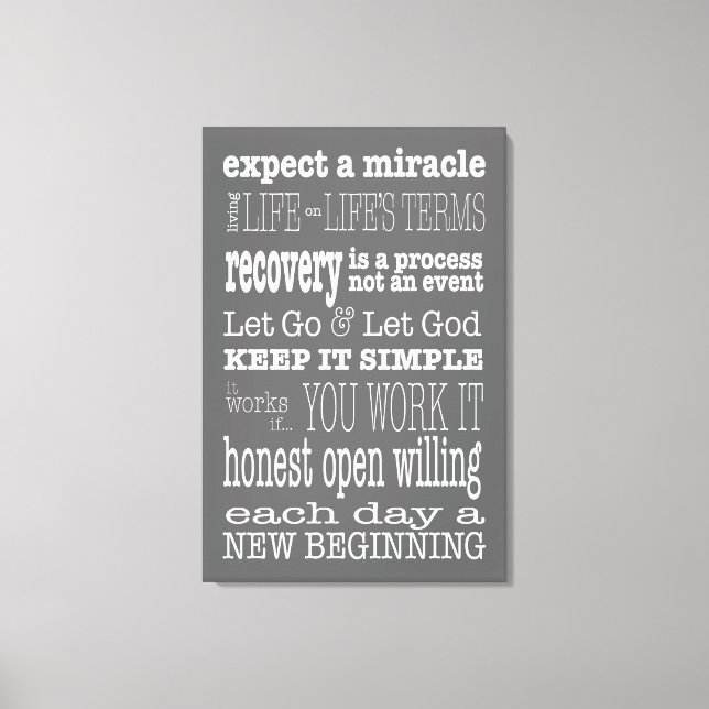 AA Sayings & Slogans 2 Canvas (Frente)