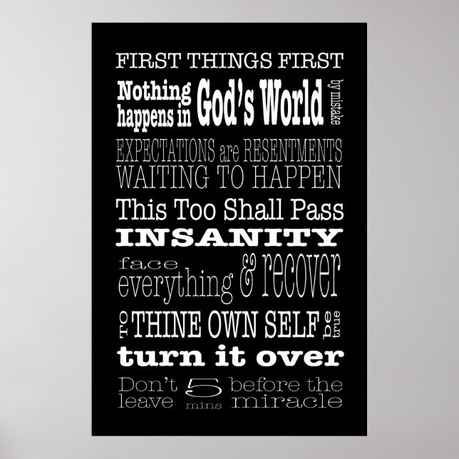 AA Slogans & Sayings 1 Poster (Frente)